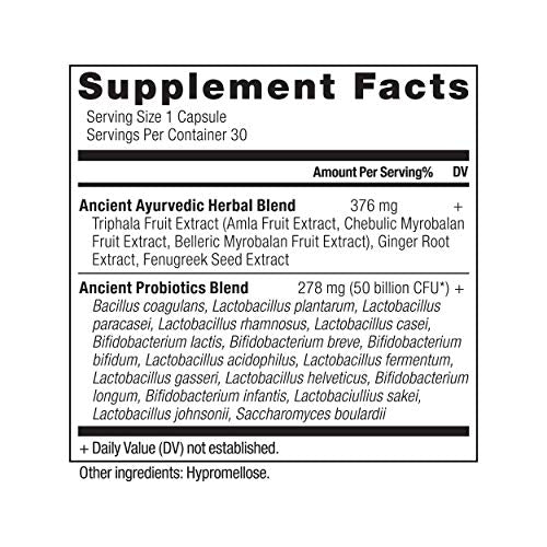 Ancient Nutrition Probiotic - Supports Digestive Health, Gluten-Free, No Refrigeration - 30 Capsules