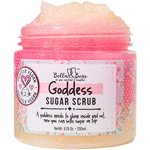 Bella and Bear Body Scrub - Exfoliating, Hydrating, Vegan-Friendly, Tropical Scent - 6.7oz