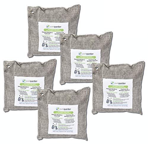PureGuardian Bamboo Charcoal Air Purifying Bag - Odor & Moisture Absorber, 500g, 5-Pack