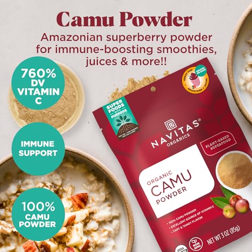 Navitas Organics Camu Camu Powder - High Vitamin C, Organic & Non-GMO - 3oz, 17 Servings