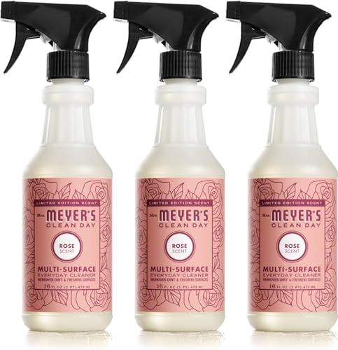 Mrs. Meyer's All-Purpose Cleaner Spray - Fresh Rose Scent, Cruelty-Free - 16 fl. oz, Pack of 3