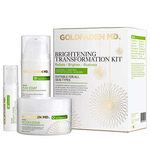 GOLDFADEN MD Skin Care Set - Advanced Brightening Regime, Exfoliator & Cleanser - 3 Pc Kit