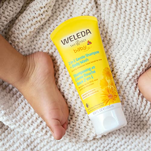 Weleda Kids Shampoo & Body Wash - Gentle Cleansing with Calendula & Almond Oil - 6.8oz