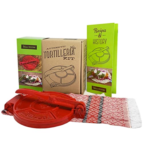 Verve Culture Artisan Tortilleria Kit - Homemade Tortillas, Gluten-Free, Includes Press & Recipes