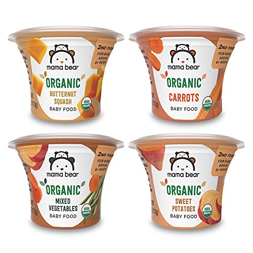 Mama Bear Organic Vegetarian Baby Food - Non-GMO, USDA-Certified, Variety Pack - 4oz (12 Count)