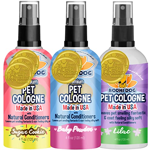 Bodhi Dog Pet Cologne Bundle - Fresh Baby Powder, Sugar Cookie, Lilac Scents - 4oz Each