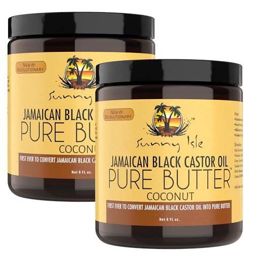 Sunny Isle Jamaican Black Castor Oil Butter - Moisturizes Hair & Skin, 100% Pure - 8oz (Pack of 2)