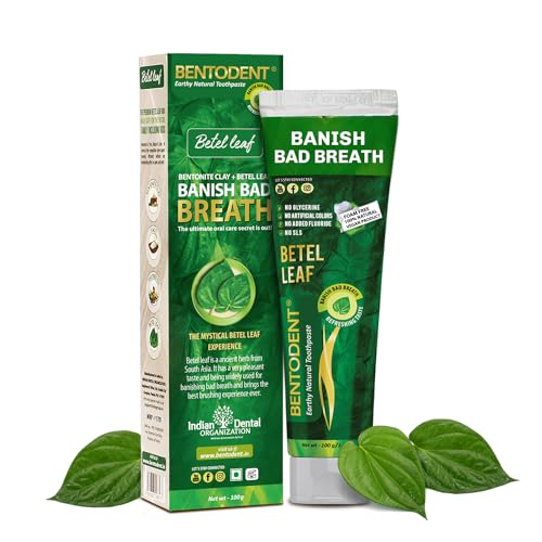 Bentodent Natural Toothpaste - Betel Leaf Freshens Breath, Fluoride-Free, Vegan - 4oz