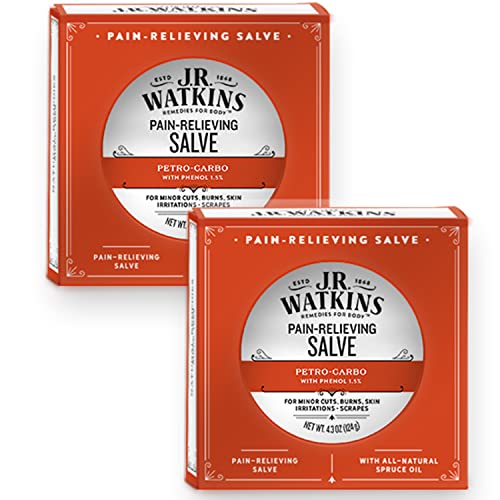 J.R. Watkins Healing Salve - Relief for Cuts & Burns, Natural Oils, 2 Pack - 4.3 oz Each