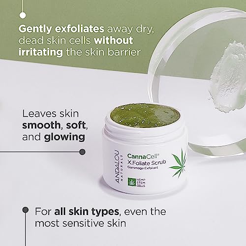 Andalou Naturals CannaCell Body Scrub - Revitalizing Vegan Exfoliant with Antioxidants - 1.7oz