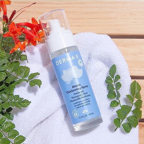 Derma E Biotin Thickening Spray - Volumizing & Nourishing for Stronger Hair - 3.3 Fl Oz