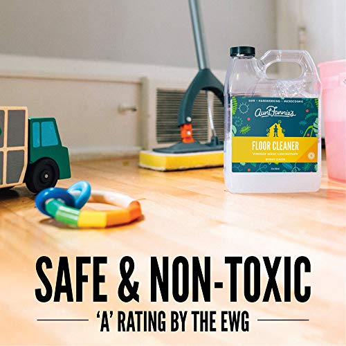 Aunt Fannie's Cleaning Essentials Set - Non-Toxic Floor Cleaner & Wipes, Bright Lemon - 35ct