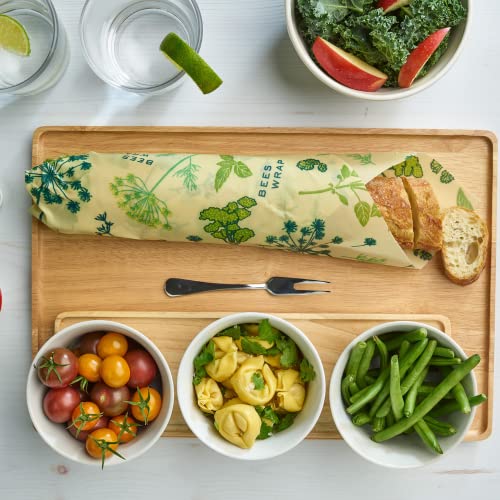 Bee's Wrap Reusable Vegan Food Wraps - Organic, Toxin-Free, 3 Sizes for Fresh Food Storage