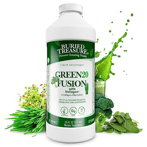 Buried Treasure Green20 Fusion - Energy & Immunity Support, 16 Superfoods, 32 Servings