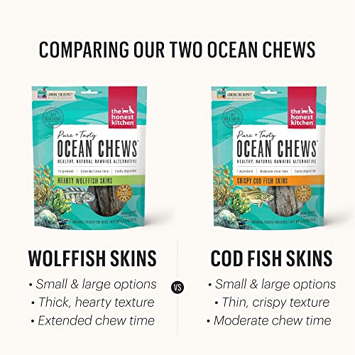 The Honest Kitchen Dog Treat - 100% Cod Skins, High Protein, Human Grade, 5.5 Oz