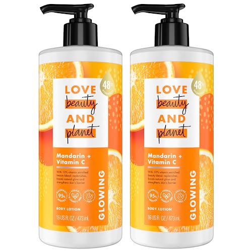 Love Beauty And Planet Body Lotion - 48-Hour Hydration, Mandarin & Vitamin C, 16 Fl Oz (Pack of 2)
