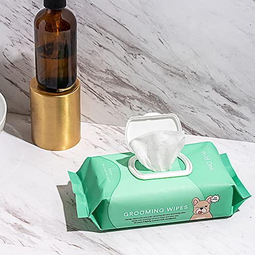 Wild One Pet Wipes - Vegan, Hypoallergenic, Natural Cleaners, Coconut Water & Aloe Vera - 70 Count