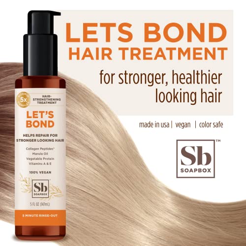 Soapbox Let's Bond Hair Treatment - Nourishes & Strengthens Fine Hair, Vegan & Paraben Free - 5oz