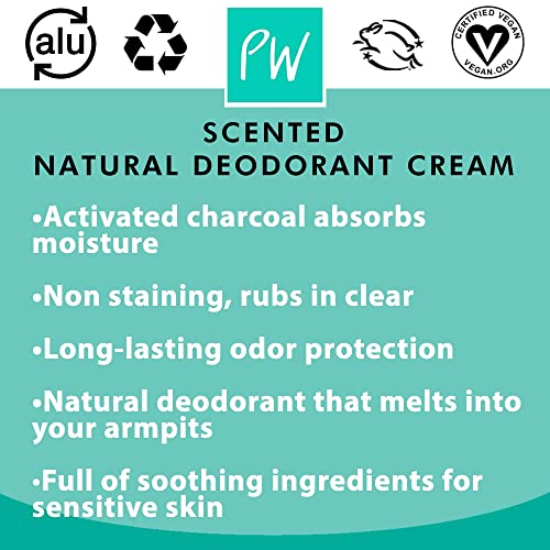 PiperWai Natural Charcoal Deodorant - Long-Lasting Odor Protection, Ocean Waste Plastic - 2oz