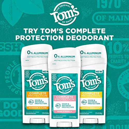 Tom's of Maine Natural Deodorant - 24-Hour Odor Protection, Vegan, Rose & Vanilla - 2.25oz