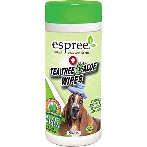 Espree Pet Wipes - Clean & Soothe Skin, Organically Grown Aloe Vera, 50 Count