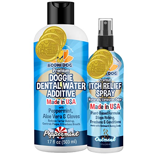 Bodhi Dog Care Bundle - Soothing Anti-Itch Spray & Breath Freshening Water Additive - 8oz + 17oz