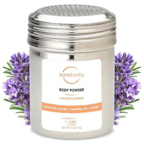 Sumbody Body Powder - Sweat Absorption, Lavender Scent, Natural Ingredients - 4oz Travel Size