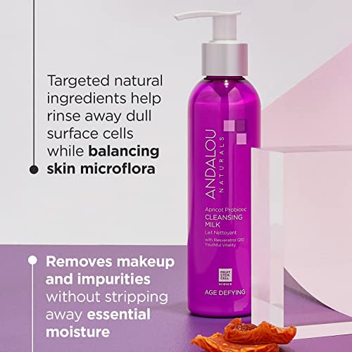 Andalou Naturals Face Wash - Hydrating Apricot Cleanser, Probiotics & Antioxidants - 6 Fl Oz