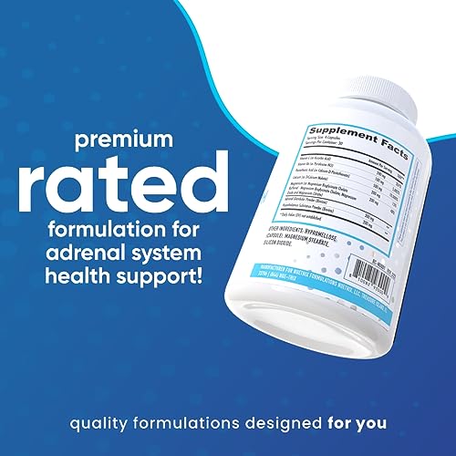 NuEthix Adrena-Health Dietary Supplement - Supports Cortisol, Energy & Mood - 120 Capsules