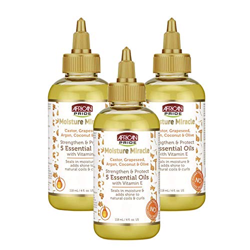 African Pride Hair Oil - Restores Moisture & Shine, Nourishing Essential Oils - 4 oz (3 Pack)
