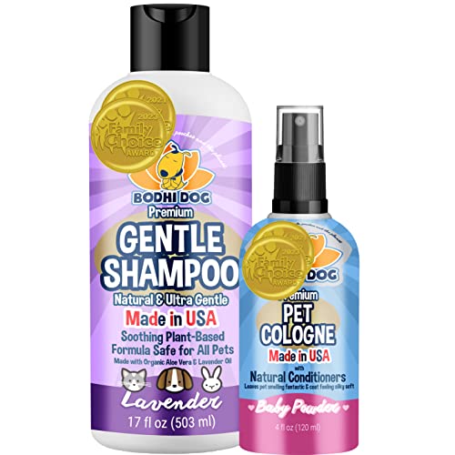 Bodhi Dog Grooming Set - Fresh Baby Powder Cologne & Gentle Shampoo for Happy Pets - 4oz + 17oz