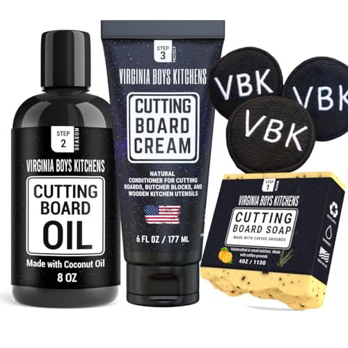 Virginia Boys Kitchens Butcher Block Oil - Food Safe Wood Conditioner & Care Kit - 4 Pieces