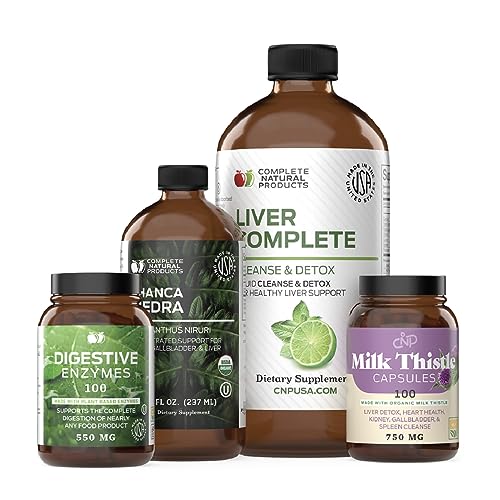 Liver Complete Bundle - Organic Detox Support, Liquid Absorption, 4 Key Ingredients - 16oz