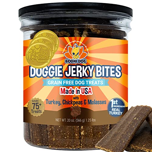 Bodhi Dog Jerky Treats - Grain Free Turkey Snack, Rich in Nutrients & Made in USA - 12oz