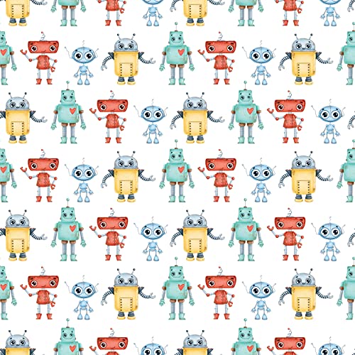 Waterleaf Paper Co. Dissolvable Gift Wrap - Unique Baby Robot Design, Compostable - 10 sq-ft