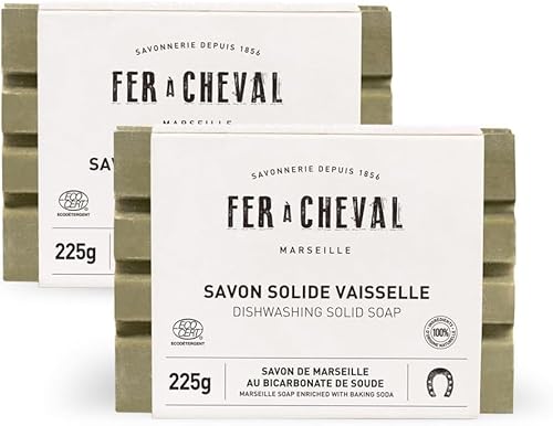 Fer à Cheval Dish Soap - Gentle Cleaning, 99% Natural, Hypoallergenic - 225g/7.94oz, 2 Pack