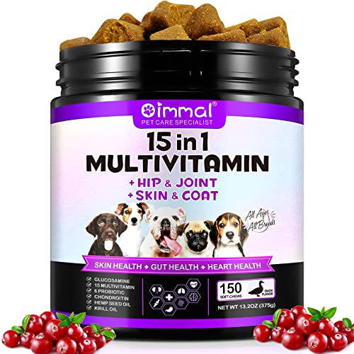 Premium Dog Multivitamin Chews - Joint, Gut & Skin Health Support, For All Ages - 150 Count