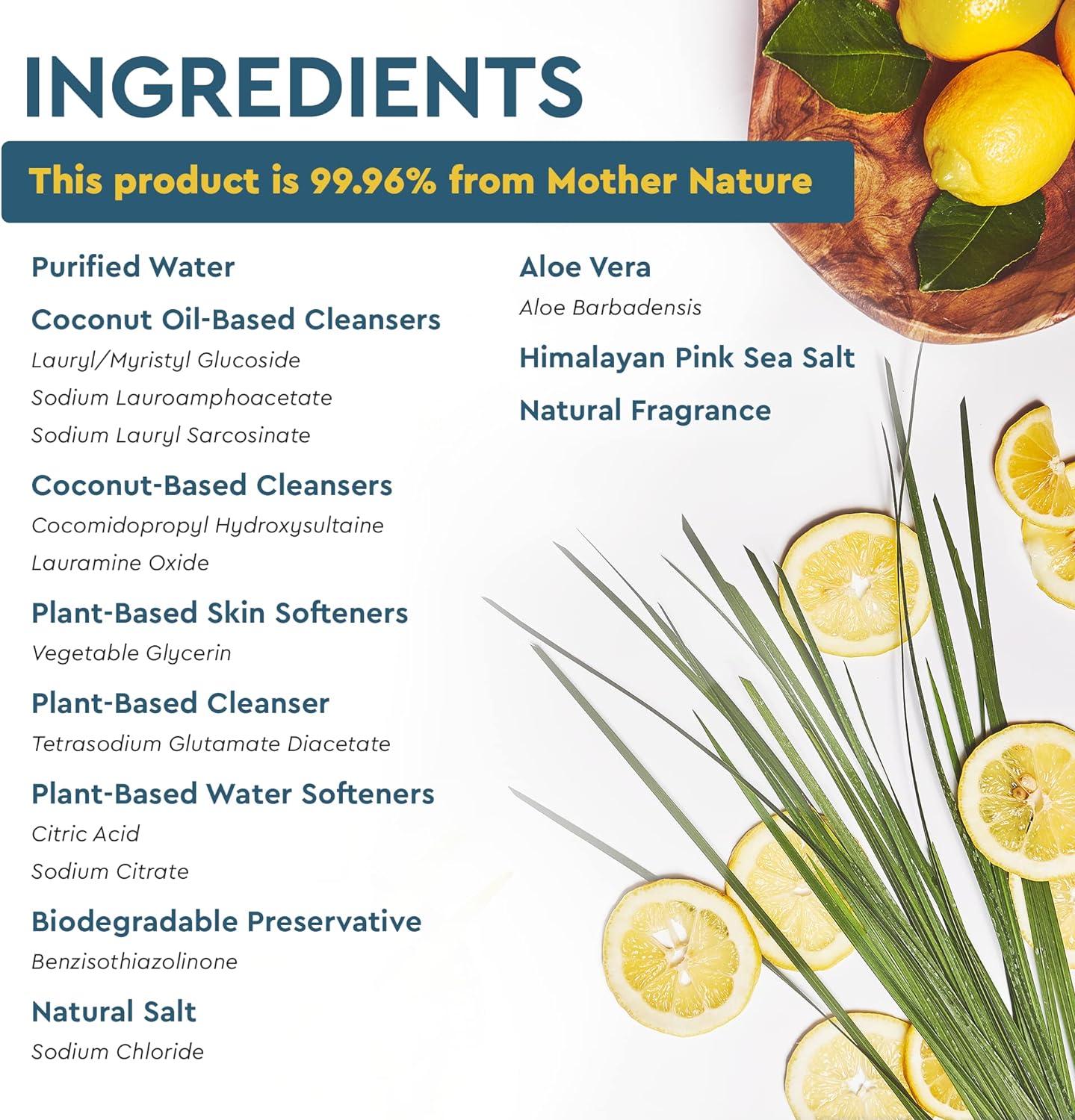 Puracy Dish Soap Refill - Skin-Softening Plant-Based Formula, Organic Lemongrass - 48oz