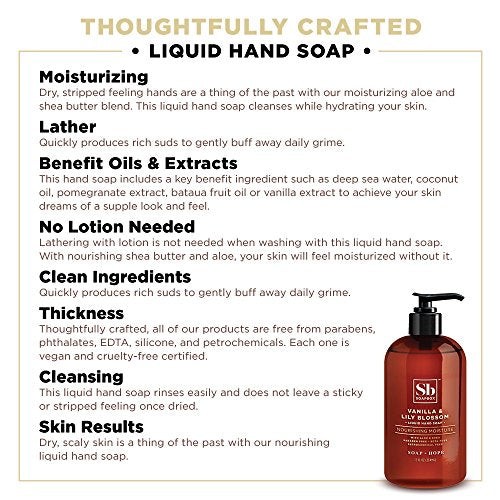 Soapbox Liquid Hand Soap - Moisturizing Vanilla & Lily, Vegan, Cruelty Free - 12oz Pump, 3-Pack