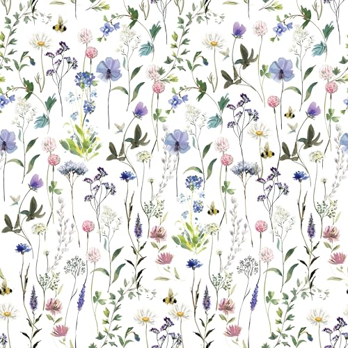 Waterleaf Paper Co. Dissolvable Gift Wrap - 100% Biodegradable, Unique Floral Design - 4 Sq Ft