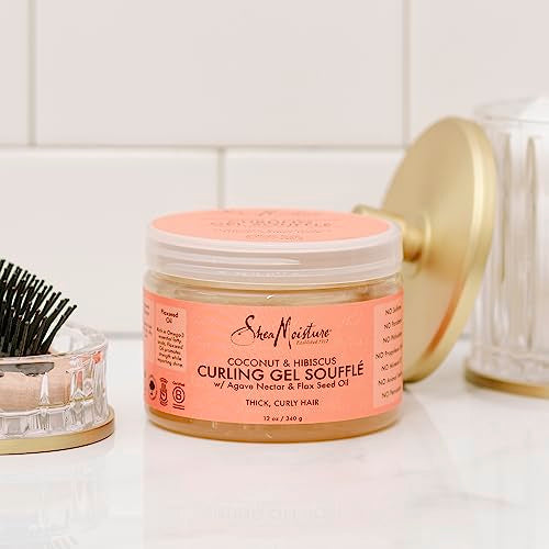 SheaMoisture Curling Gel Souffle - Moisturizes & Controls Frizz for Thick, Curly Hair - 12oz