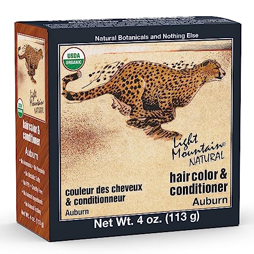 Light Mountain Henna Hair Color - Nourishing Auburn Dye, Chemical-Free, Vegan - 4 Oz