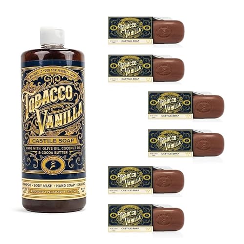 Carolina Castile Soap Body Wash - Nourishing for Sensitive Skin, Tobacco Vanilla Scent - 16oz