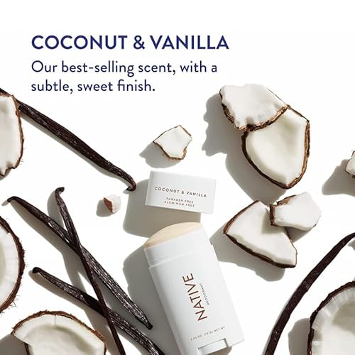 Native Deodorant - 72 Hour Odor Control, Naturally Derived Ingredients, Coconut & Vanilla - 2.65oz