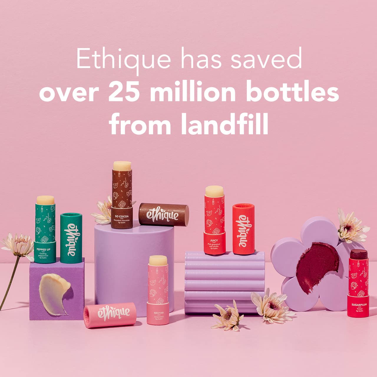 Ethique Nectar Unscented Lip Balm - Plastic-Free, Vegan, Cruelty-Free, Eco-Friendly, 0.32 Oz (Pack of 1)