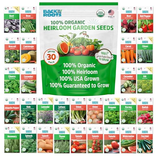Back to the Roots Plant Grow Kit - Organic Non-GMO Seeds for Year-Round Harvest - 30ct