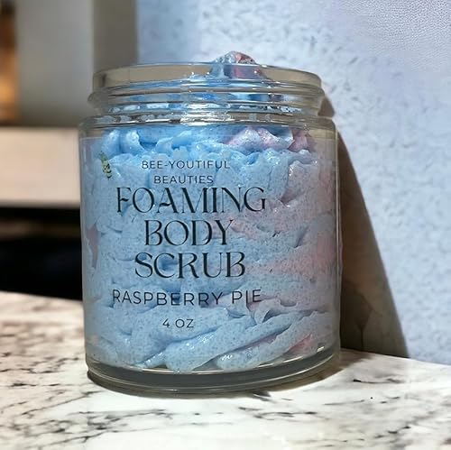 Bee-Youtiful Beauties Body Scrub - Moisturizing Exfoliation, Blue Raspberry Aroma - 2 OZ