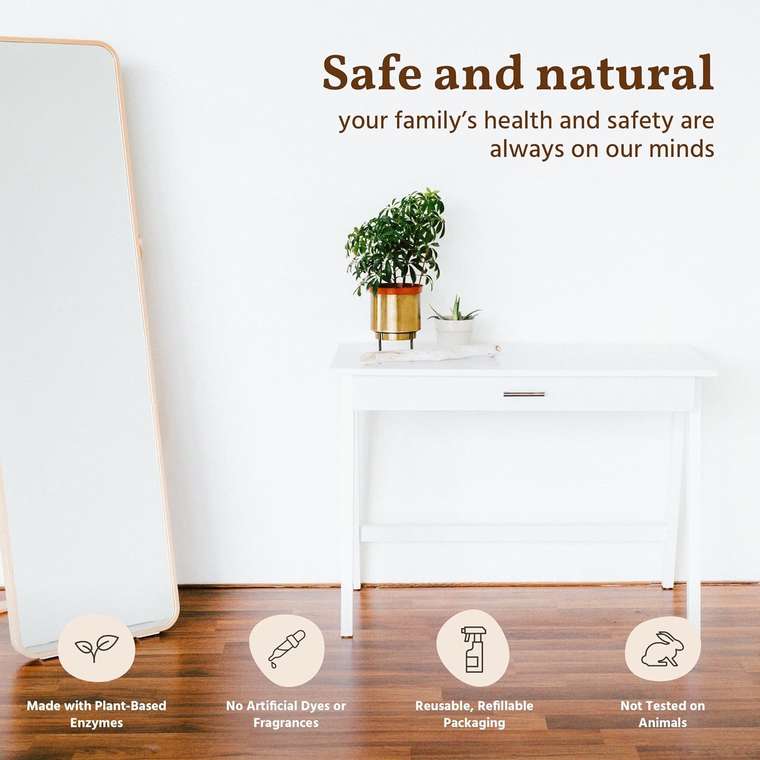 naturally It's clean Floor Cleaner - Plant-Based Enzymes, Odor Eliminator, 24 Gallons