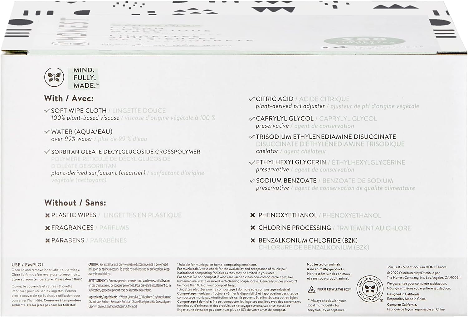 Clean Conscious Unscented Wipes | over 99% Water, Compostable, Plant-Based, Baby Wipes | Hypoallergenic for Sensitive Skin, EWG Verified | Geo Mood, 288 Count