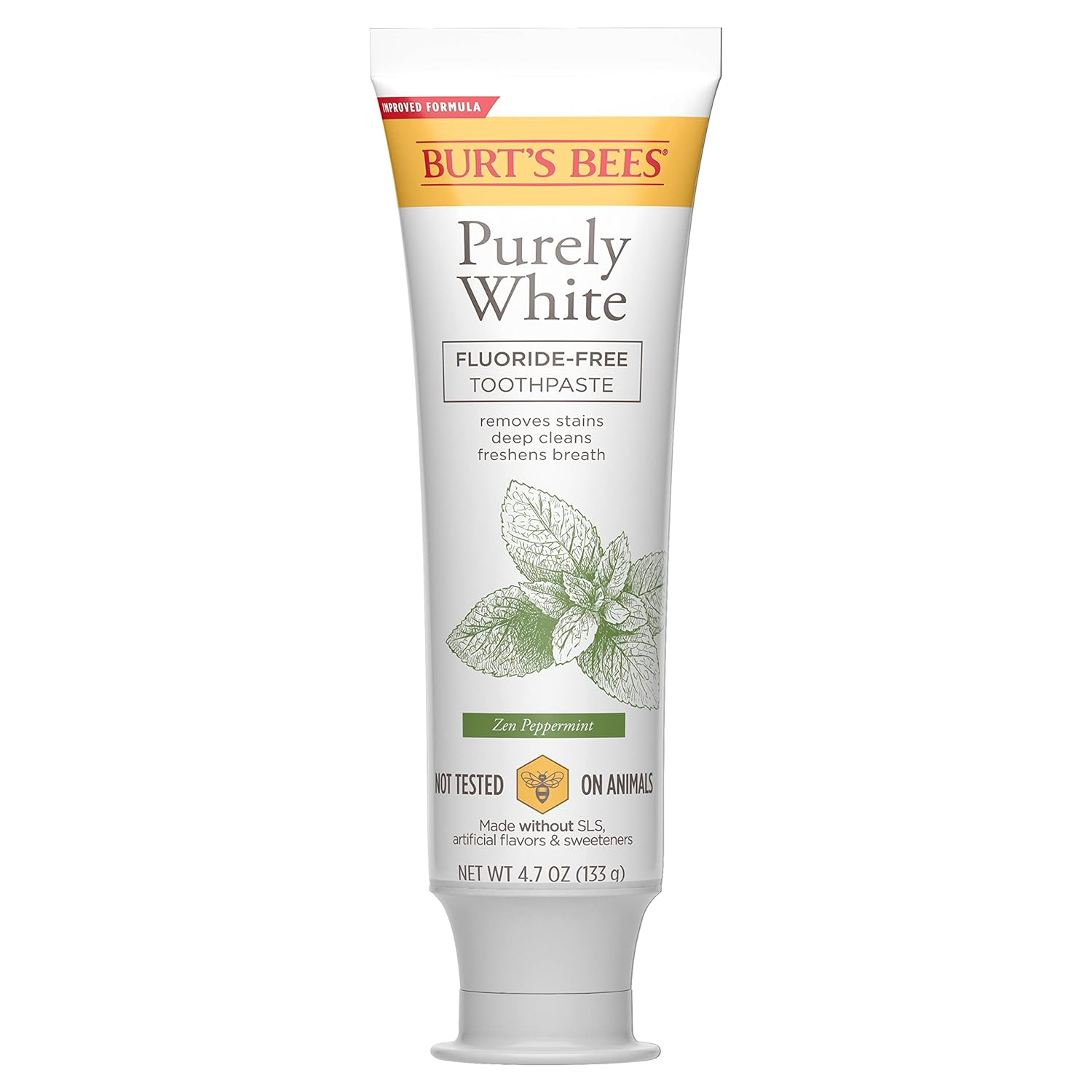 Burt's Bees Fluoride-Free Toothpaste - Zen Peppermint, Stain Removal, 4.7oz